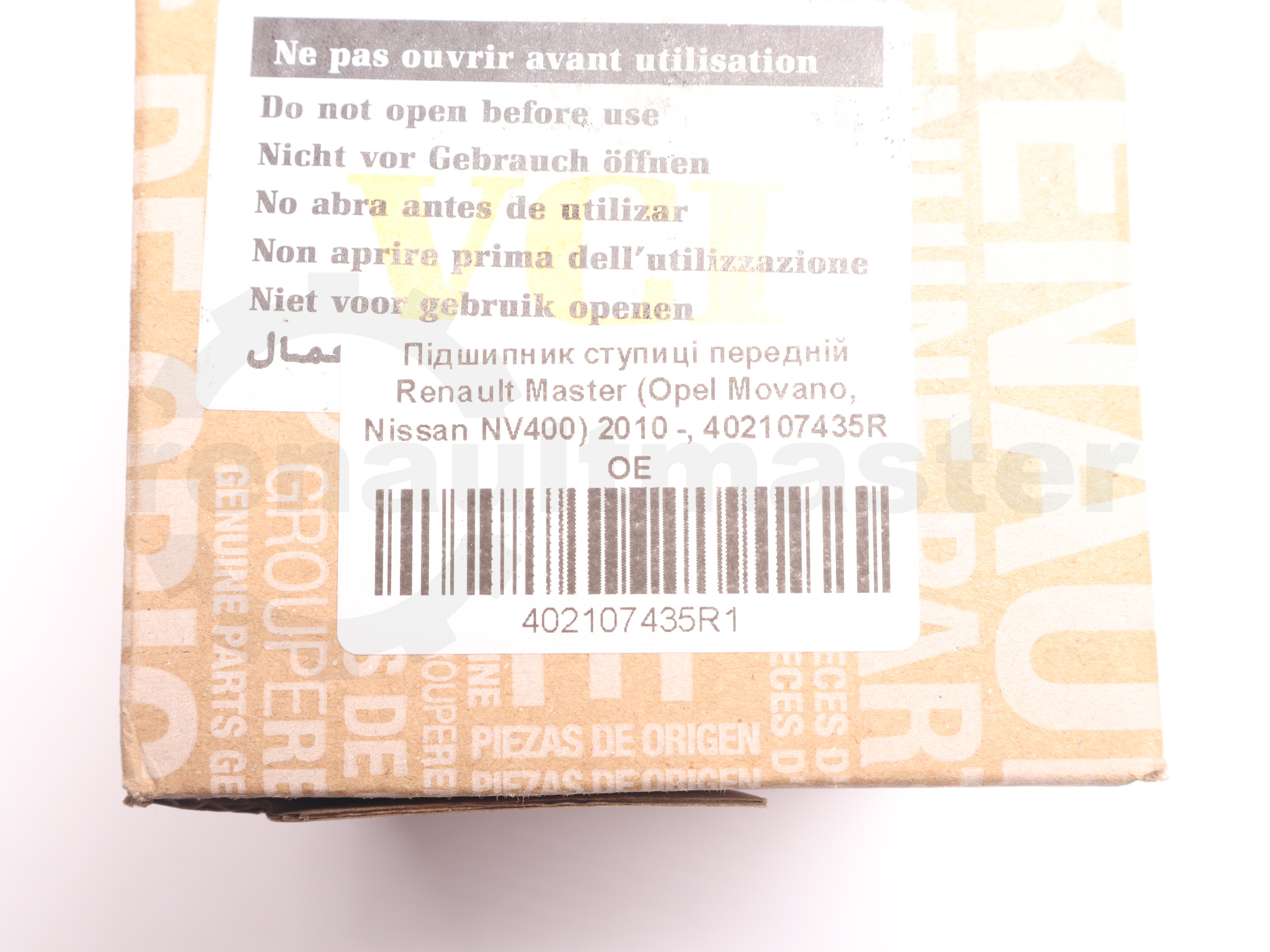Підшипник ступиці передній Renault Master (Opel Movano, Nissan NV400) 2010 -, 402107435R OE