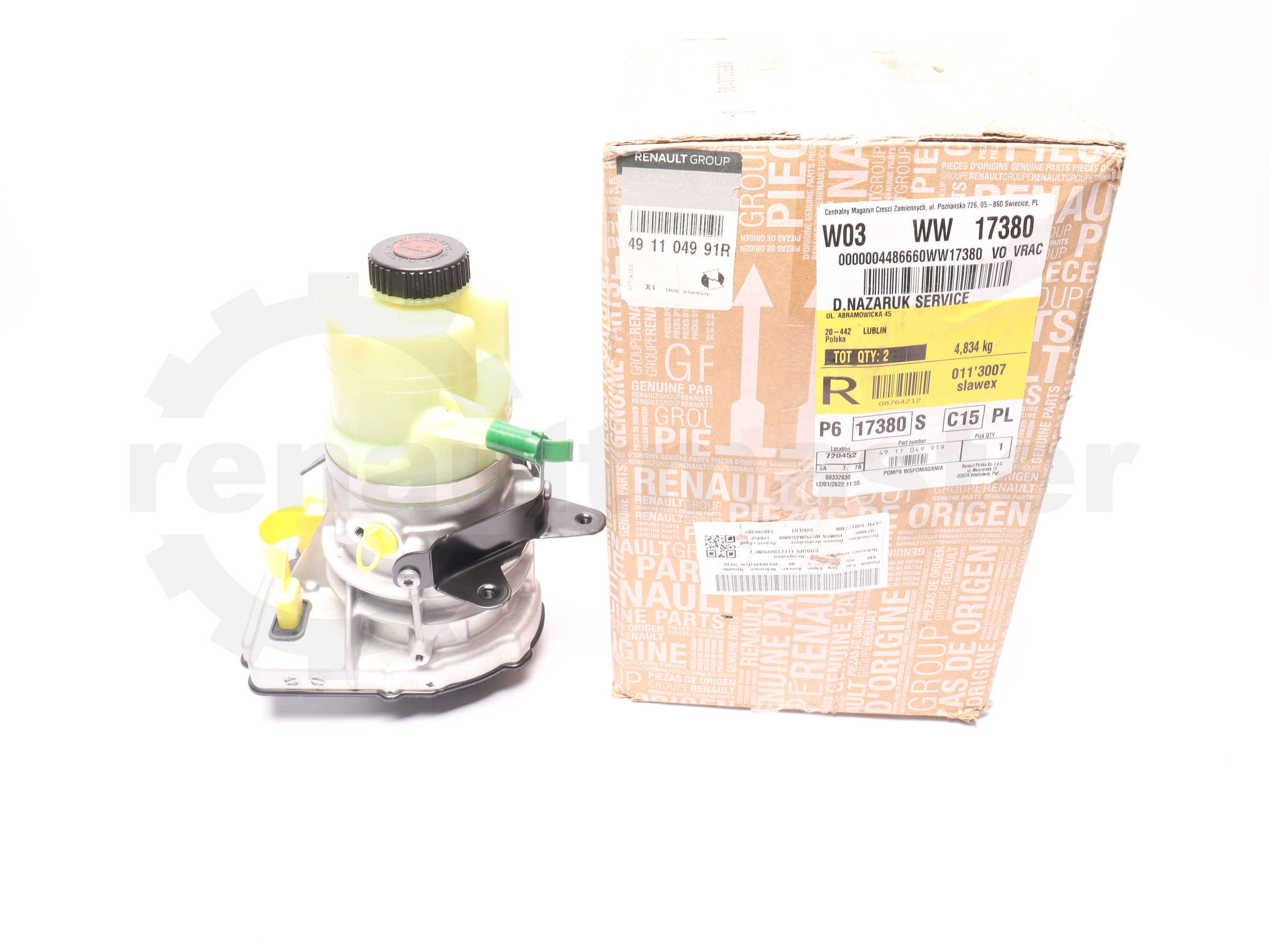 Електро-гідропідсилювач Renault Trafic (Opel Vivaro, Nissan NV300) 2014 -,491104991R OE