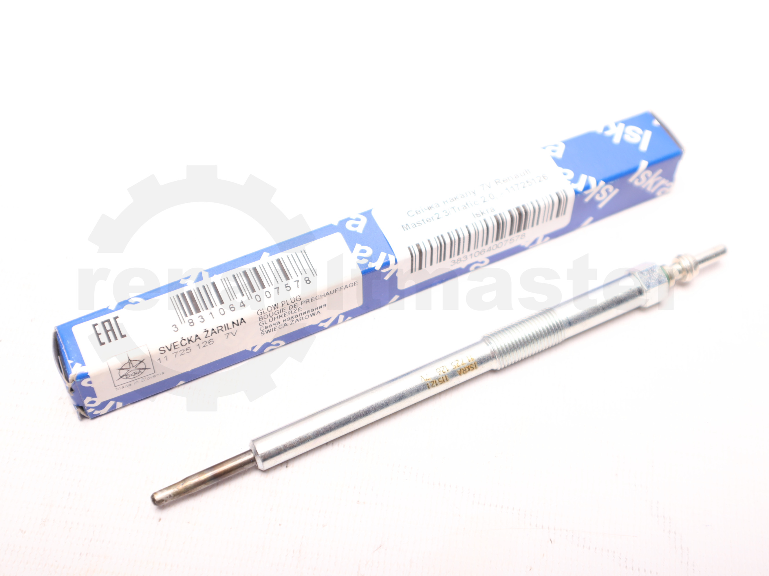 Свічка накалу 7V Renault Master2.3/Trafic 2.0, - 11725126 Iskra