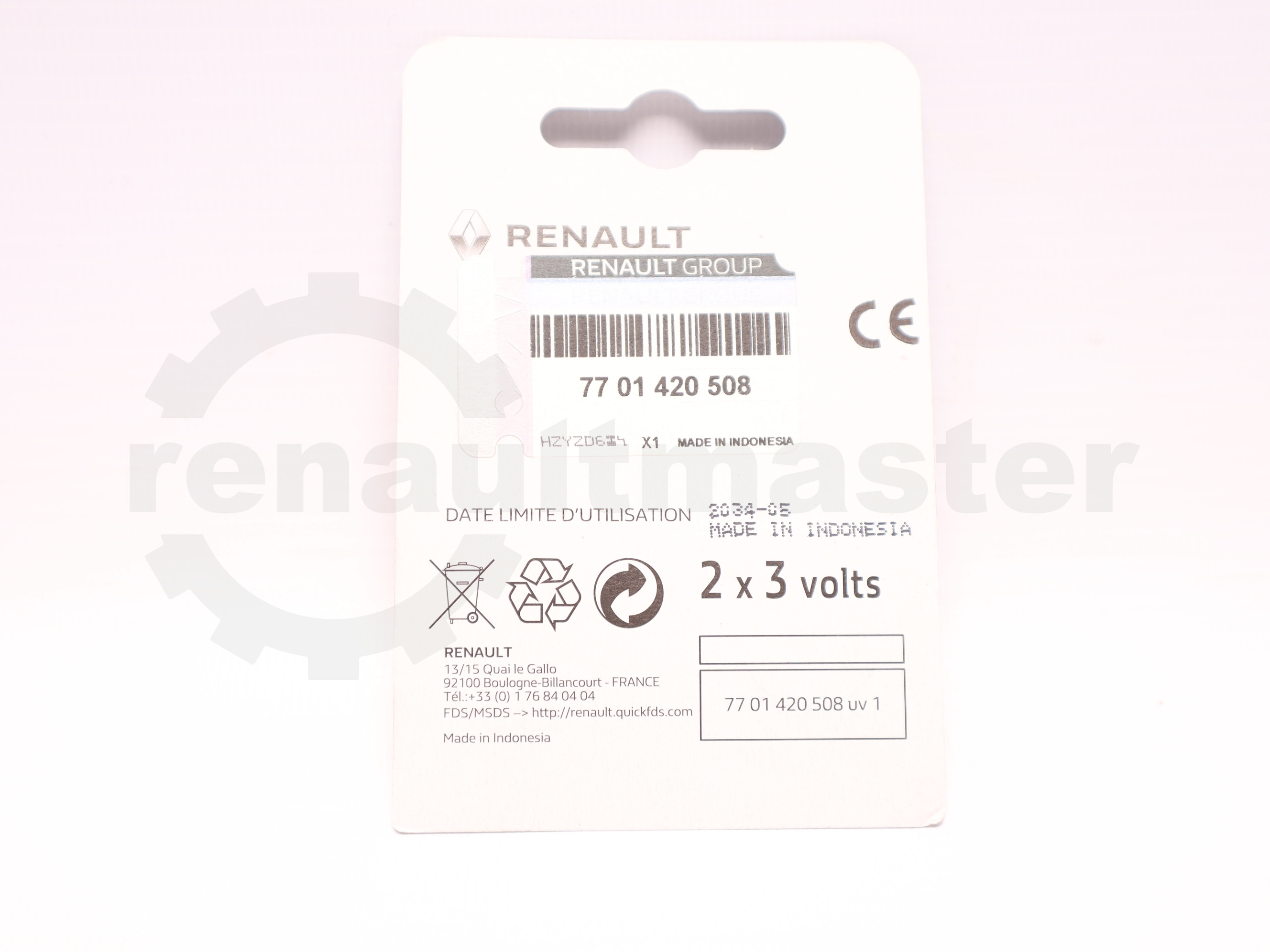 Батарейка CR 2016 (x2) - 7701420508 OE