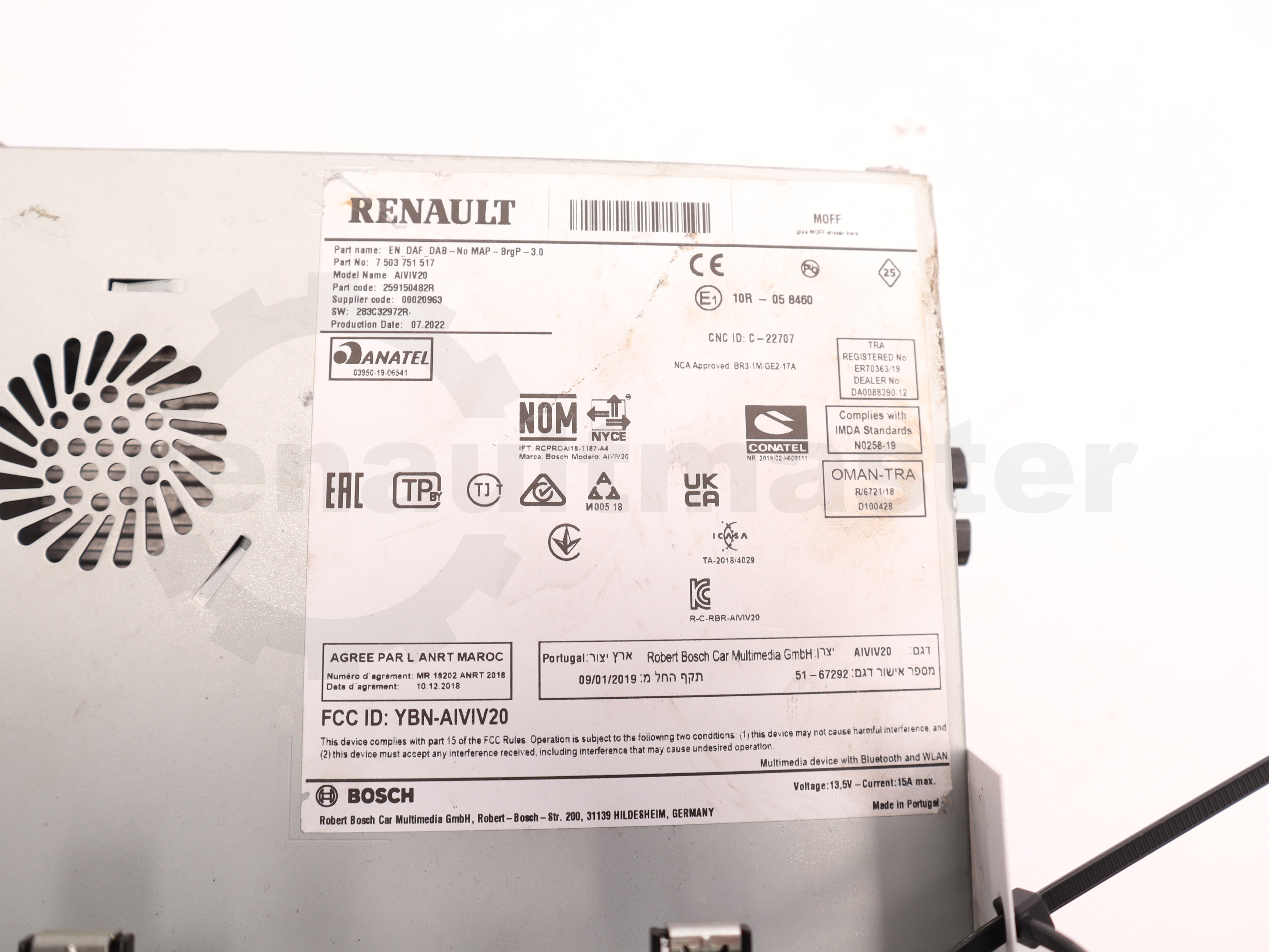 Мультимедійна система Renault Trafic (Fiat Talento, Nissan NV300) 2022, - 259150482R Б/В