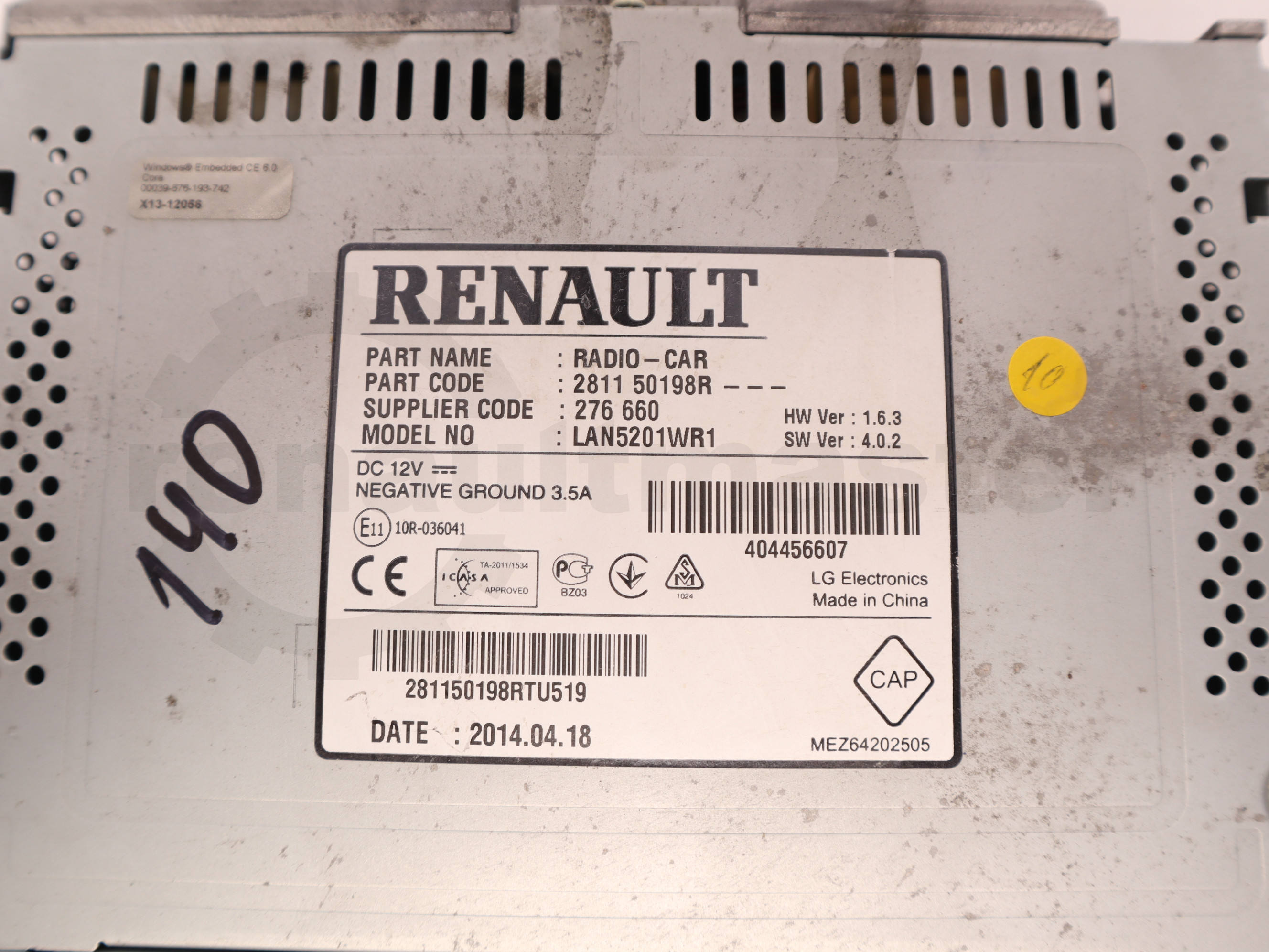 Мультимедійна система (автомагнітола) Renault Trafic (Opel Vivaro, Nissan NV300) 2014 -, 281150198R Б/В