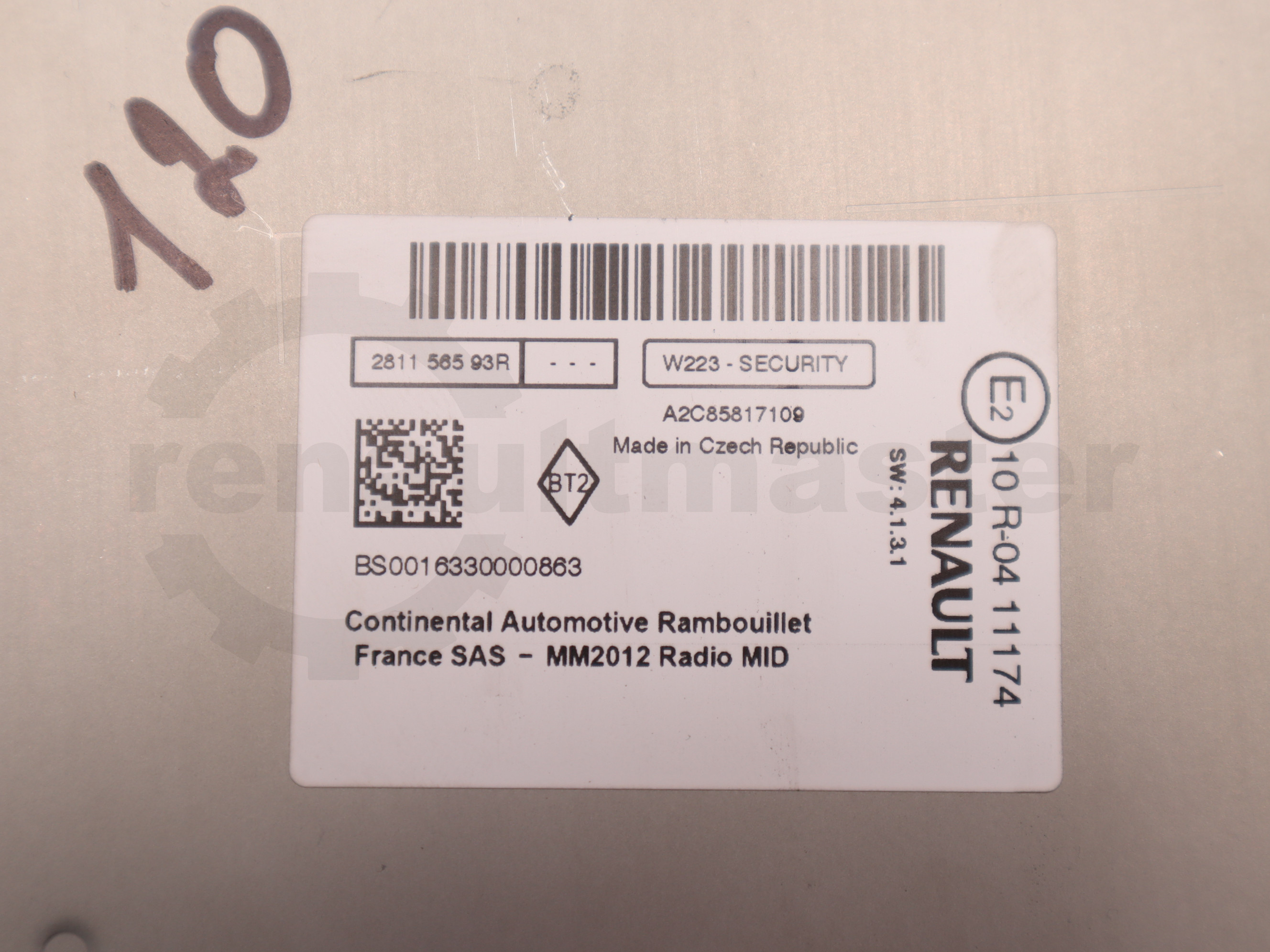 Мультимедійна система (автомагнітола) Renault Trafic (Opel Vivaro, Nissan NV300) 2014 -, 281156593R Б/В