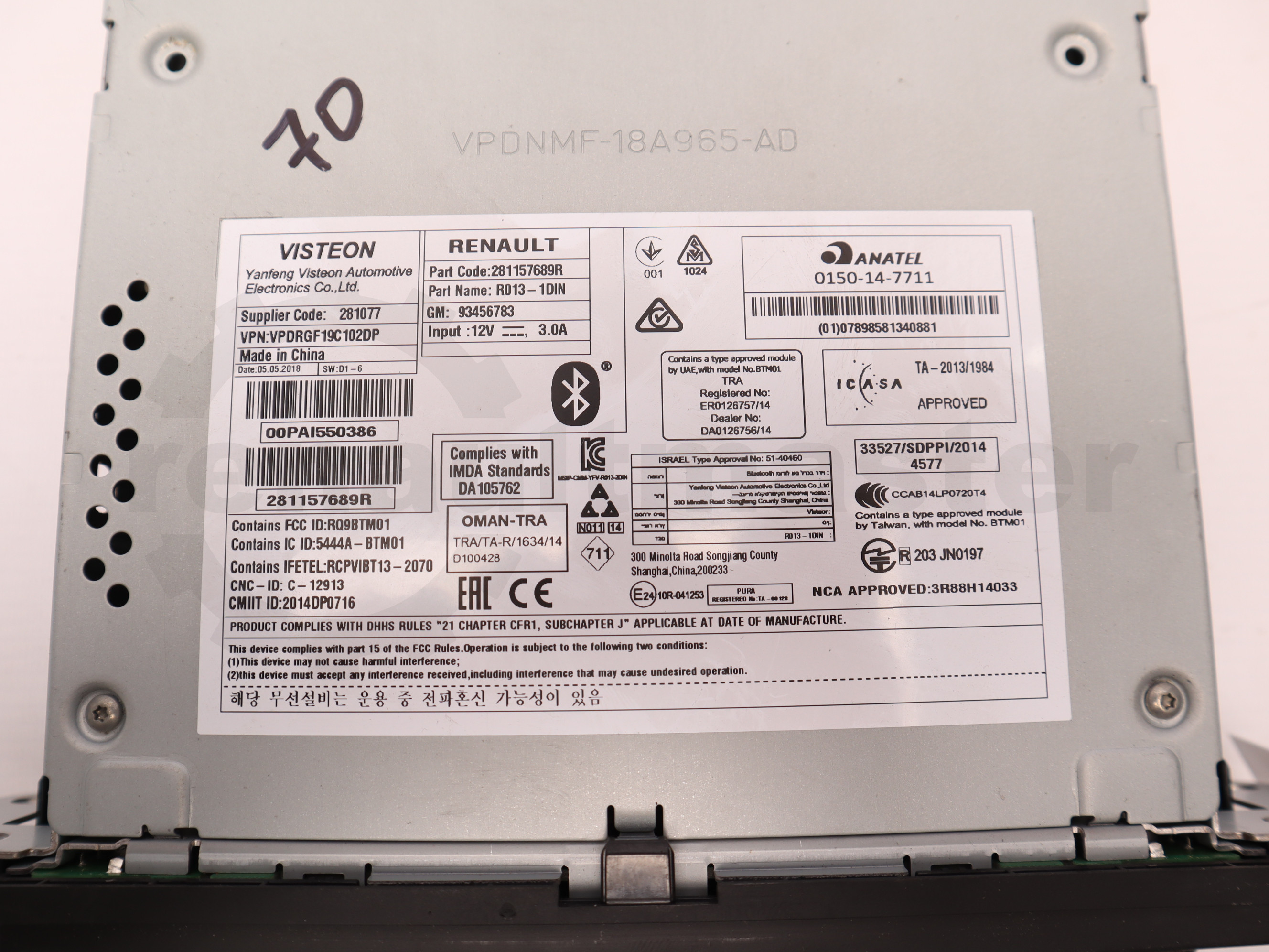 Мультимедійна система (автомагнітола) Renault Trafic (Opel Vivaro, Nissan NV300) 2014 -, 281152689R Б/В