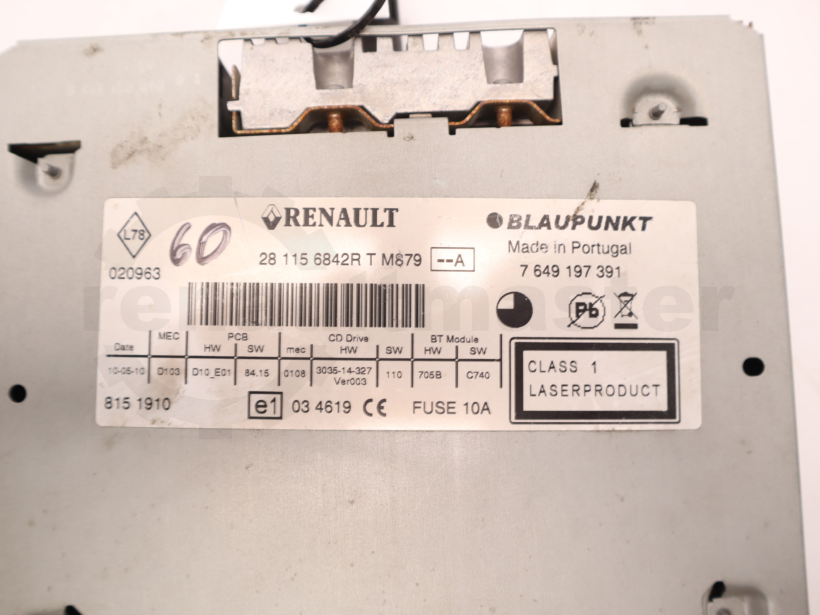 Мультимедійна система (автомагнітола) Renault Master (Opel Movano, Nissan NV400) 2010 -, 281156842R Б/В