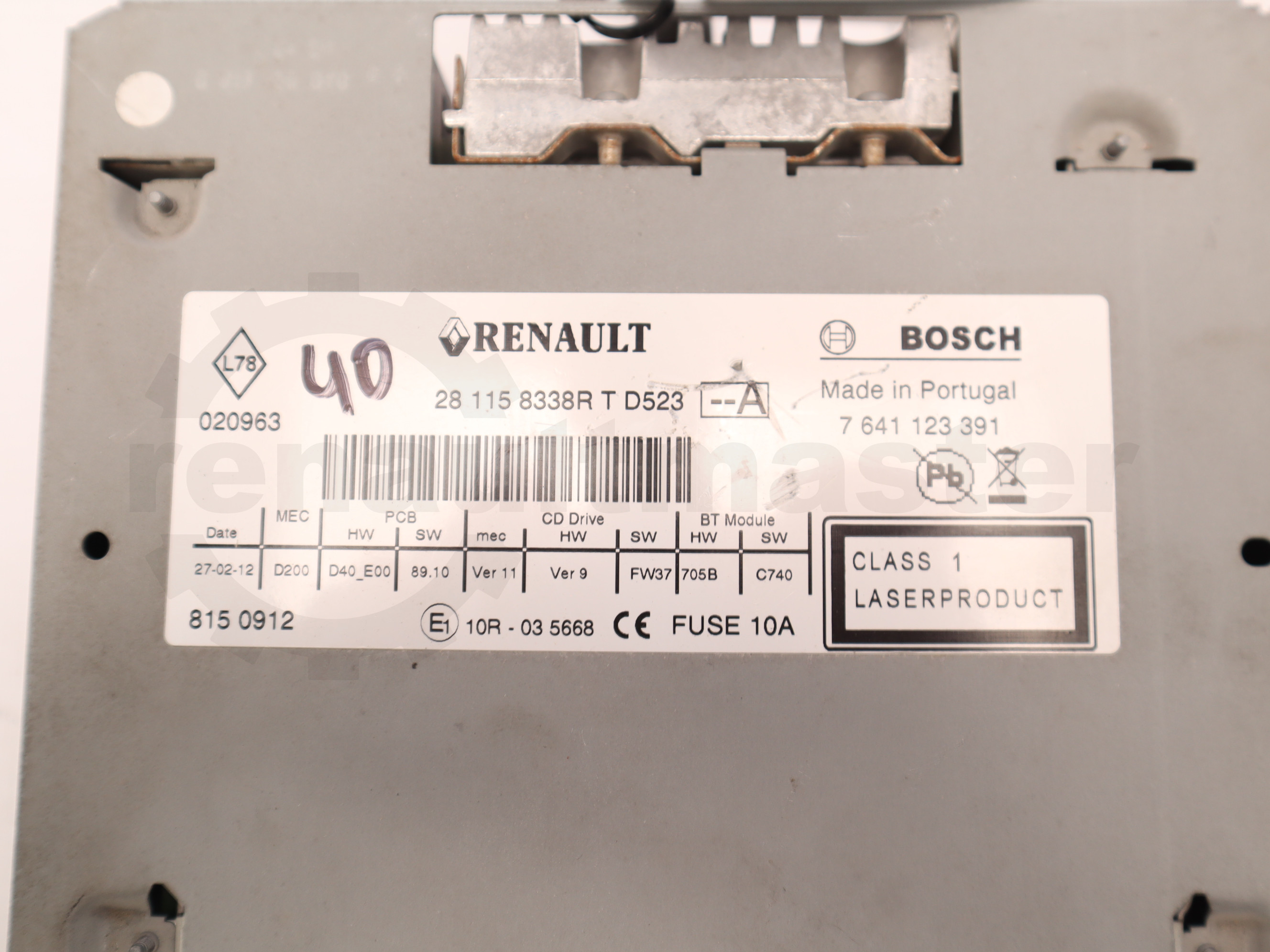 Мультимедійна система (автомагнітола) Renault Master (Opel Movano, Nissan NV400) 2010 -, 281158338R Б/В