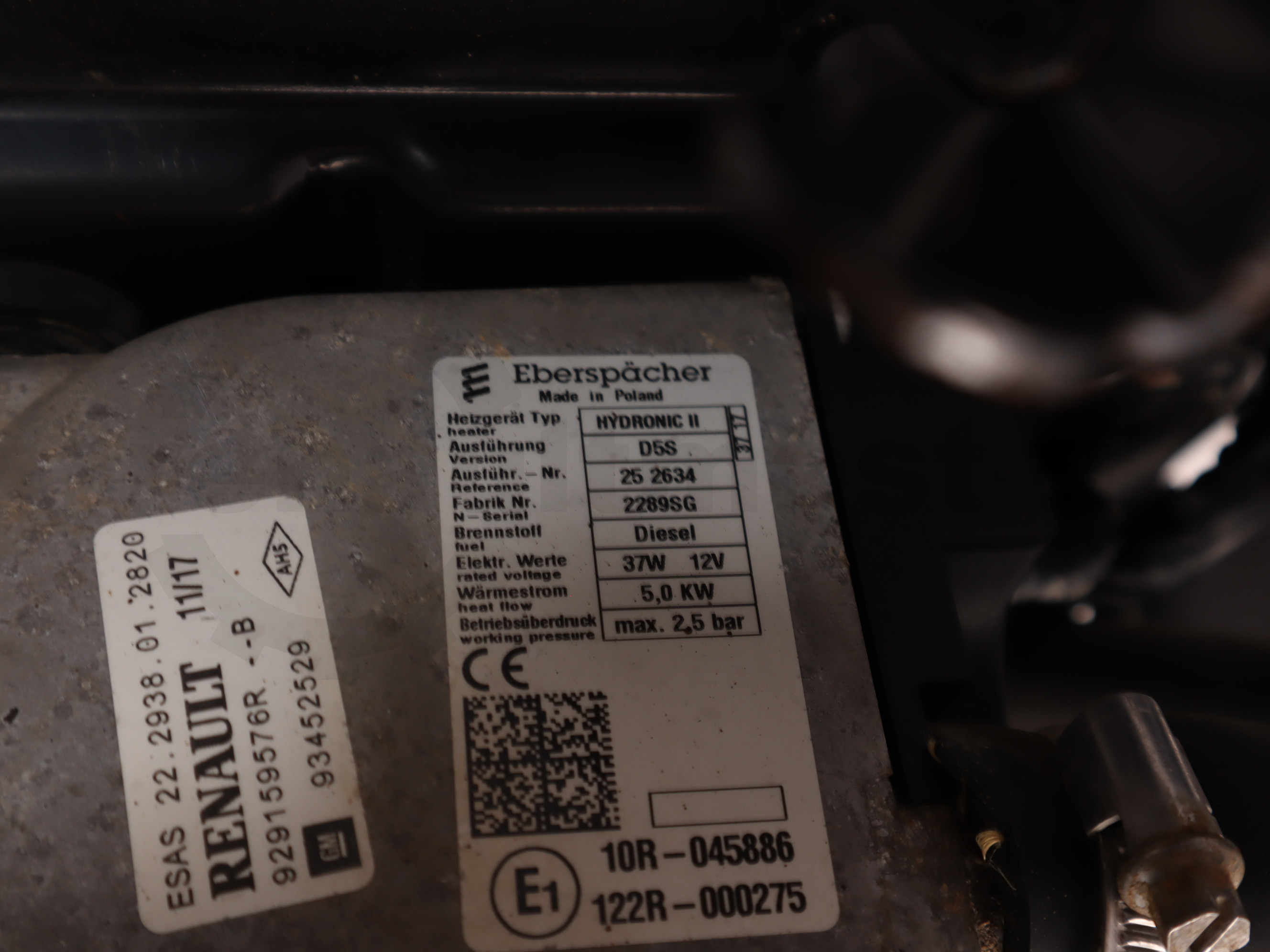 Автономний підігрівач Eberspacher (мокрий) Renault Trafic (Opel Vivaro, Nissan NV300) 2014, - 929159576R Б/В